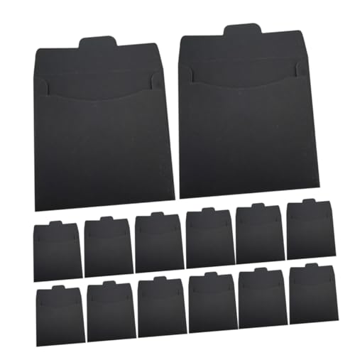 WEKAMOS 50 Stück CD Umschläge aus Papier Vielseitige Hüllen für Karten und Dateien Schwarze Aufbewahrungstaschen für Elegante Reißfeste Umschläge für von WEKAMOS