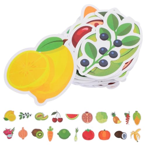 WEKAMOS 50 Stück Cartoon Obst und Gemüseaufkleber für Lernfördernde Sticker für Klassenzimmer Bücher und Kreative Dekoration WEKAMOS 50 Stück Cartoon Obst und Gemüseaufkleber für Lernfördernde Sticker für Klassenzimmer Bücher und Kreative Dekoration von WEKAMOS