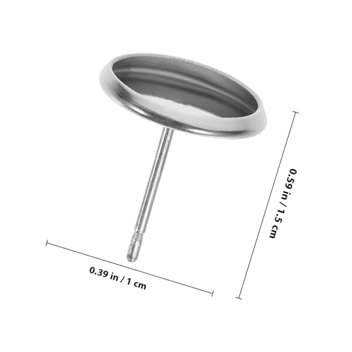 WEKAMOS 50 Stück Edelstahl Ohrstecker Rohlinge Flache Basis Ohrring Halterung Schmuck DIY Zubehör für Individuelle Ohrringe Herstellung von WEKAMOS