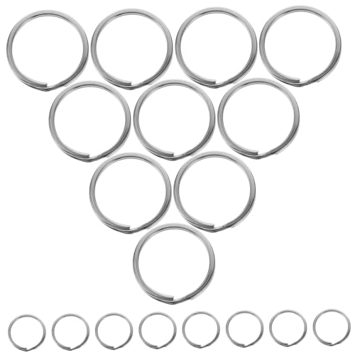WEKAMOS 50 Stück Edelstahl Schlüsselringe Flach Robuste Flexible und Sichere Schlüsselanhänger Ringe für DIY Tragbare Praktische Schlüsselbund Zubehör WEKAMOS 50 Stück Edelstahl Schlüsselringe Flach Robuste Flexible und Sichere Schlüsselanhänger Ringe für DIY Tragbare Praktische Schlüsselbund Zubehör von WEKAMOS