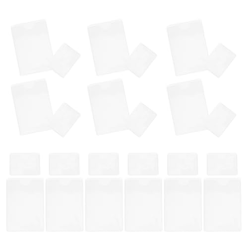 WEKAMOS 50 Stück Etikettenhalter Etiketten für Vorratsbehälter Klebetaschen für Namensschilder Etikettentaschen Karteikartenhalter Klebetaschen für Etiketten Kartentasche PVC Transparent von WEKAMOS