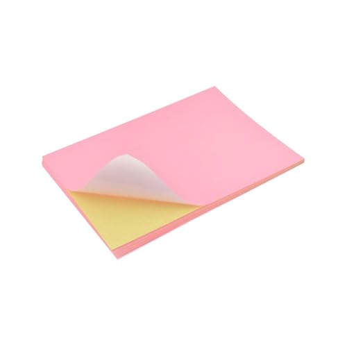 WEKAMOS 50 Stück Farbige Etikettenpapier Selbstklebende Sticker Rosa für Drucker Beschriften und Basteln Vielseitig Einsetzbar für Organisation und DIY Projekte von WEKAMOS