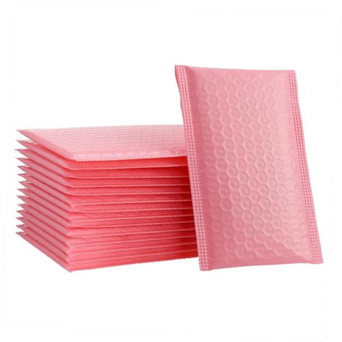 WEKAMOS 50 Stück Gepolsterte Versandtaschen mit Luftpolster Selbstklebend Rosa Stoßdämpfend für Kleine Unternehmen Sicherer Versand von Schmuck Kosmetik und Zubehör von WEKAMOS