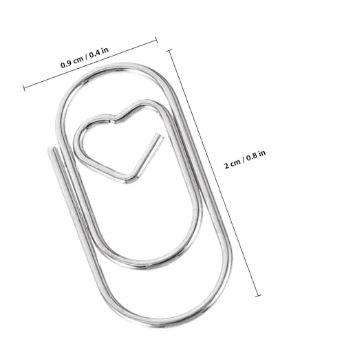 WEKAMOS 50 Stück Herzförmige Büroklammern aus Metall Kleine Lesezeichen Clips Kreative Papierklammern für Büro Schule und Organisation Silberfarbene Mini Paperclips als Dekoration und WEKAMOS 50 Stück Herzförmige Büroklammern aus Metall Kleine Lesezeichen Clips Kreative Papierklammern für Büro Schule und Organisation Silberfarbene Mini Paperclips als Dekoration und von WEKAMOS