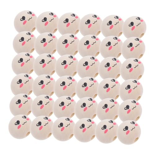 WEKAMOS 50 Stück Holzperlen mit Smile Gesicht für Natürliche DIY Bastelperlen Solidem Holz für Partys Schmuckherstellung und Kreative Projekte WEKAMOS 50 Stück Holzperlen mit Smile Gesicht für Natürliche DIY Bastelperlen Solidem Holz für Partys Schmuckherstellung und Kreative Projekte von WEKAMOS