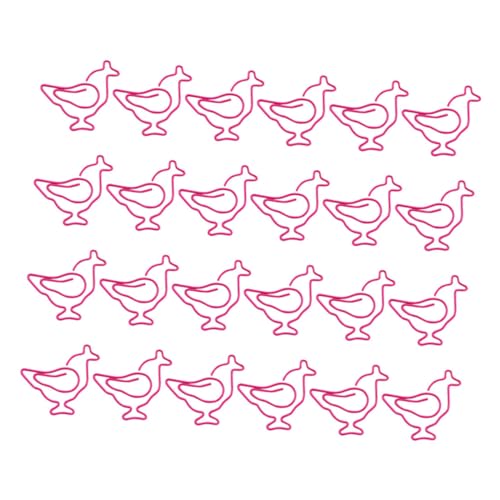 WEKAMOS 50 Stück Hühnchen -Lesezeichen Papierclips für Dokumente Niedliche Papierclips bürobedarf büroklammern kleine Tasche mit Clip plant Papierhalter Tier-Büroklammer Plastik Rosy von WEKAMOS