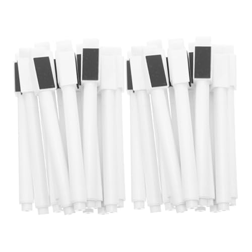 WEKAMOS 50 Stück Magnetische Trocken Abwischbare Whiteboard Stifte Löschbare Stifte Trocken Abwischbare Marker Mit Radiergummi Feine Spitze von WEKAMOS