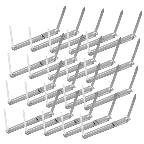 WEKAMOS 50 Stück Metall Heftstreifen Aktenordner Klammern Vielseitige Papierordner Clips für Büro und Schule Professionelle Dokumentenbindung Flexible Scrapbook Ordner Zubehör von WEKAMOS