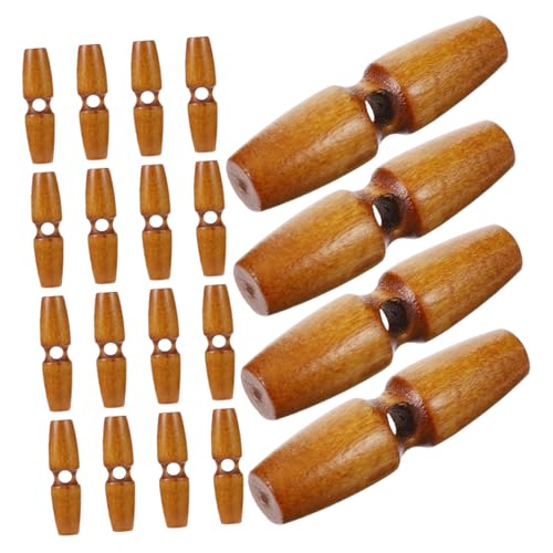 WEKAMOS 50 Stück Olivenförmige Holzknöpfe Nähknöpfe mit Strapazierfähige Knebelknöpfe für Jacken und Strickjacken Dekorative Hornknöpfe für Mäntel und Wollkleidung von WEKAMOS