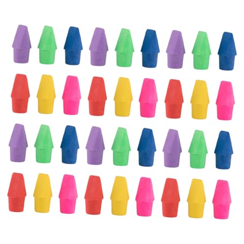 WEKAMOS 50 Stück Radiergummi Bleistiftkappen Schutzkappen für Bleistiftspitzen Bunte Schreibwaren Schulpaket Einfach zu Benutzen Langlebig Schützend für Schüler und Büro von WEKAMOS