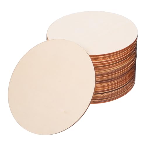 WEKAMOS 50 Stück Runde Holzscheiben Naturbelassen Holzscheiben für DIY Bastelprojekte Türanhänger Hochzeit Rustikale mit Glatter Oberfläche Einfache Handhabung von WEKAMOS