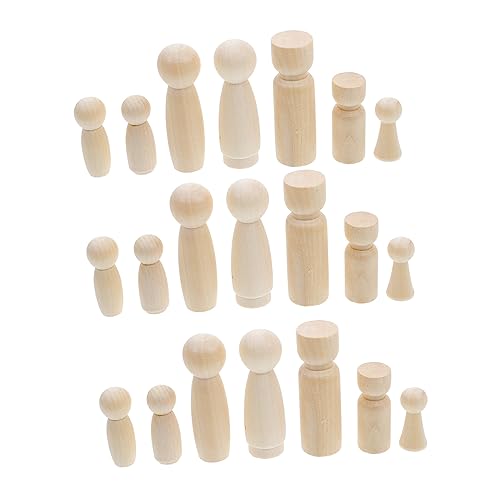 WEKAMOS 50 Stück Teiliges Holzfiguren Bastelset zum Bemalen Unbemalte Holzpuppen Hochwertigem Holz Kindgerechtes DIY Kreativset Fantasie und Handfertigkeit von WEKAMOS