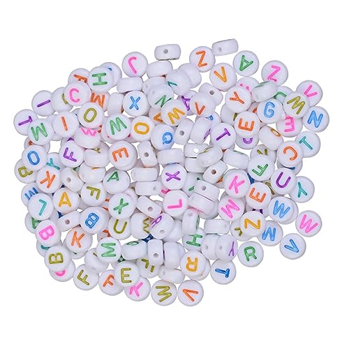 WEKAMOS 500 Stück Bunte DIY Rundperlen Buchstabenperlen für Armbänder und Bastelzubehör für Kreative Projekte von WEKAMOS