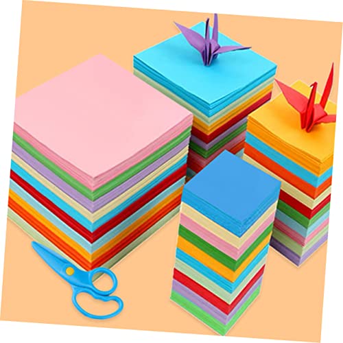 WEKAMOS 500 Stück Buntes Handarbeitspapier Farben Farbiges Origami Bastelpapier für Kindergarten DIY Faltpapier Quadratische Bastelblätter für Kreative Handarbeiten von WEKAMOS