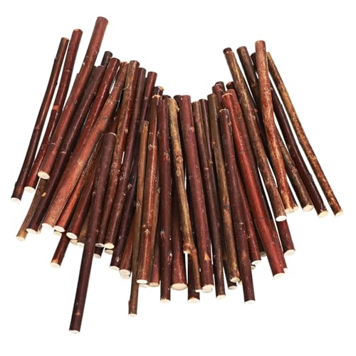 WEKAMOS 50Stücke Natürliche Holzstäbchen Bastelmaterial für DIY Projekte Rustikale Dekoration Vielseitig Einsetzbar Langlebig und Einzigartiges Design von WEKAMOS