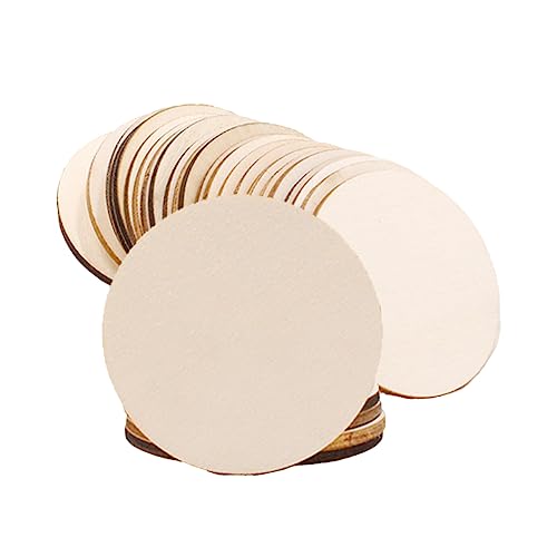 WEKAMOS 50Stücke Runde Holzscheiben DIY Bastelzubehör für Holzornamente Dekoration für Zuhause Weihnachten Hochzeiten und Partys von WEKAMOS