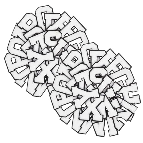 WEKAMOS 52 Stück Teiliges Weiße Englische Buchstaben Patches zum Aufbügeln Weiche Chenille Stoffaufnäher Beständig und Vielseitig für DIY Kleidung Taschen Hüte Schuhe Einfach zu WEKAMOS 52 Stück Teiliges Weiße Englische Buchstaben Patches zum Aufbügeln Weiche Chenille Stoffaufnäher Beständig und Vielseitig für DIY Kleidung Taschen Hüte Schuhe Einfach zu von WEKAMOS
