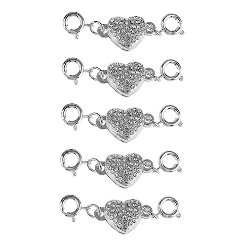 WEKAMOS 5Stücke Herzförmige Magnetverschluss DIY Schmuckschließe Magnetische Kettenverschluss für Armbänder Stilvolles Zubehör für Frauen von WEKAMOS