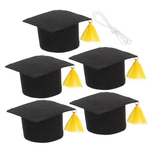 WEKAMOS 5pcs Mini -abschlusshüte Tiny Grad Caps Bachelor Hüte Kuchen Topper Tiny Bachelor Cap Foto Requisiten Für Flaschen Party College Kindergarten Glückwunsch Party von WEKAMOS