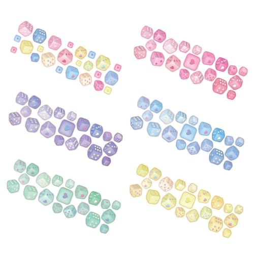 WEKAMOS 6 Blätter Teiliges Bunter DIY Scrapbooking Sticker Herz Würfel Aufkleber für Fotoalben Karten Journaling und Geschenkdekoration Selbstklebend Vielseitig Einsetzbar von WEKAMOS