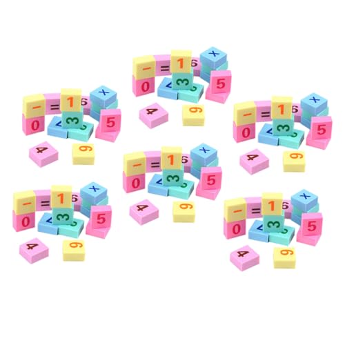 WEKAMOS 6 Boxen Boxen Mini Radiergummis Zahlen Design Kleine Radiergummis für Schüler Kunst Belohnungsgeschenk Lernhilfe von WEKAMOS