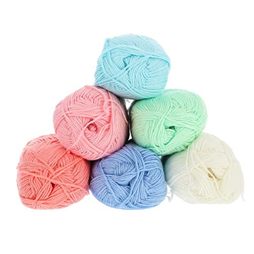 WEKAMOS 6 Rollen Baumwollgarn zum Stricken und Häkeln Mittlere Stärke Flexible DIY Nähwolle für Kleidung Accessoires und Heimtextilien Langlebig und Einfach zu Verarbeiten WEKAMOS 6 Rollen Baumwollgarn zum Stricken und Häkeln Mittlere Stärke Flexible DIY Nähwolle für Kleidung Accessoires und Heimtextilien Langlebig und Einfach zu Verarbeiten von WEKAMOS