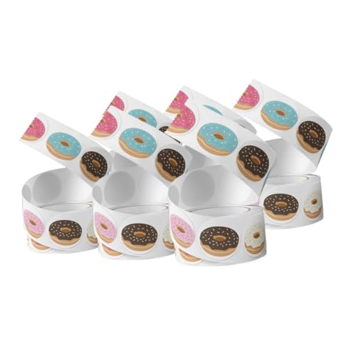 WEKAMOS 6 Rollen Donut-etikettenaufkleber Donut - Donut-aufkleber Für Dessert-aufkleber Vielen Dank Für Ihre Support-aufkleber Dount-aufkleber Aufkleber Aus Kupferpapier WEKAMOS 6 Rollen Donut-etikettenaufkleber Donut - Donut-aufkleber Für Dessert-aufkleber Vielen Dank Für Ihre Support-aufkleber Dount-aufkleber Aufkleber Aus Kupferpapier von WEKAMOS
