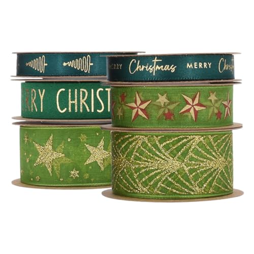 WEKAMOS 6 Rollen Grüne Dekorationsbänder mit Goldfolie Flexible Schleifen und Geschenkband für Kuchen Blumenarrangements DIY Bastelprojekte und Festliche Partydekoration WEKAMOS 6 Rollen Grüne Dekorationsbänder mit Goldfolie Flexible Schleifen und Geschenkband für Kuchen Blumenarrangements DIY Bastelprojekte und Festliche Partydekoration von WEKAMOS