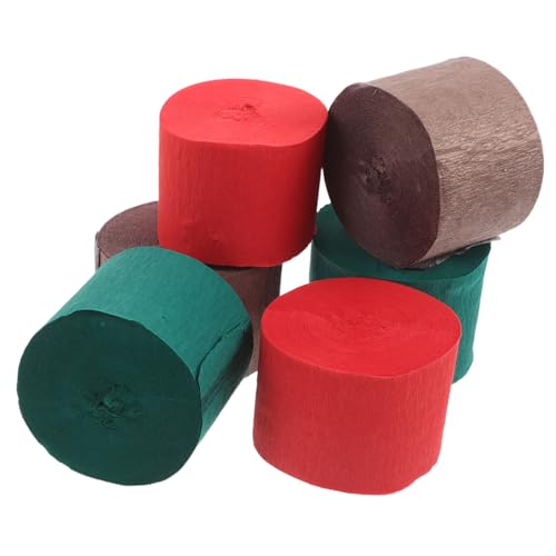 WEKAMOS 6 Rollen Krepppapier und Roségold für Diy Projekte und Partydekorationen Geburtstagsfeiern Hochzeiten und Feiertagsfeiern Vielseitige Bastelmaterialien für Gestaltung von WEKAMOS