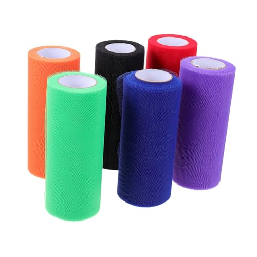WEKAMOS 6 Rollen Mittelfeste Tüllbänder Yards Buntes Dekorationsnetz für DIY Basteln Geschenkverpackung Haarbögen Tischdeko Party Ornamente WEKAMOS 6 Rollen Mittelfeste Tüllbänder Yards Buntes Dekorationsnetz für DIY Basteln Geschenkverpackung Haarbögen Tischdeko Party Ornamente von WEKAMOS