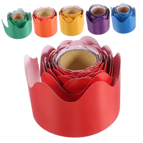 WEKAMOS 6 Rollen Wellenförmige Pinnwand bordüren Selbstklebend Bunte Klassenzimmer Rahmen Aufkleber DIY Tafel Dekoration für Schule Büro Fenster Tür von WEKAMOS