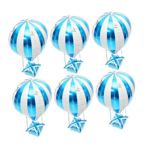 WEKAMOS 6 Stück Heißluftballon Dekoration Luftballons Für Kinderpartys Heißluftballon Aus Aluminium Heißluftballon Aluminiumballon Helium-dekorationsballon Aluminiumfolie Sky-blue von WEKAMOS