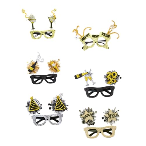WEKAMOS 6 Stück Neujahrsbrille Foto-Requisiten für das Neue Jahr Brillen Spaß Gläser Party Brille Party Dekoration Silvester-Party-Brille Frohes neues Jahr Partygeschenke-Tasche Plastik WEKAMOS 6 Stück Neujahrsbrille Foto-Requisiten für das Neue Jahr Brillen Spaß Gläser Party Brille Party Dekoration Silvester-Party-Brille Frohes neues Jahr Partygeschenke-Tasche Plastik von WEKAMOS