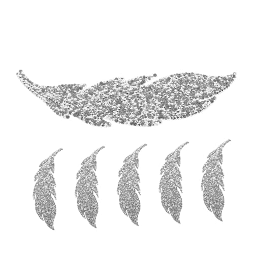 WEKAMOS 6 Stück Strass Applikationen zum Aufbügeln Selbstklebend mit Glänzenden Kristallen DIY Verzierungen für Kleidung Taschen Hüte und Accessoires Einfach Anzubringen Silberfarben von WEKAMOS