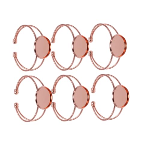 WEKAMOS 6 Stück Teiliges DIY Armband Runde Y Förmige Armreif Fassungen aus Robustem Kupfer in Roségold für Schmuckherstellung Vielseitig Einsetzbar und Langlebig WEKAMOS 6 Stück Teiliges DIY Armband Runde Y Förmige Armreif Fassungen aus Robustem Kupfer in Roségold für Schmuckherstellung Vielseitig Einsetzbar und Langlebig von WEKAMOS