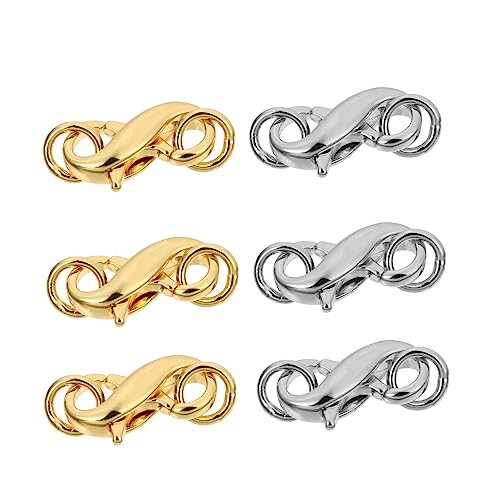WEKAMOS 6 Stück Teiliges DIY Schmuckzubehör Doppelköpfige Metall Lobster Clips Umweltfreundlichem Material für Armbänder und ca Gold und Silber für Kreative Projekte WEKAMOS 6 Stück Teiliges DIY Schmuckzubehör Doppelköpfige Metall Lobster Clips Umweltfreundlichem Material für Armbänder und ca Gold und Silber für Kreative Projekte von WEKAMOS