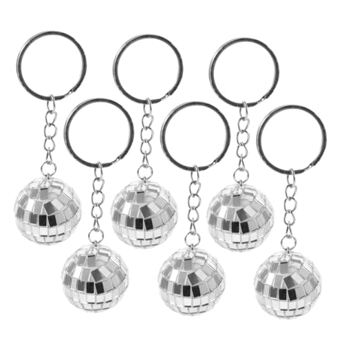WEKAMOS 6 Stück Teiliges Disco Ball Schlüsselanhänger Spiegelschlüsselanhänger für Taschen und Dekoration Geschenkidee für Partys Hochzeiten und Weihnachten Robust und von WEKAMOS