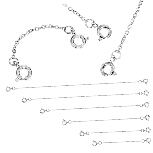 WEKAMOS 6 Stück Teiliges Kettenverlängerungs aus Kupfer in Silber für Halsketten und Armbänder Langlebig Verblassungsfrei für DIY Schmuckherstellung und Vielseitige Personalisierung WEKAMOS 6 Stück Teiliges Kettenverlängerungs aus Kupfer in Silber für Halsketten und Armbänder Langlebig Verblassungsfrei für DIY Schmuckherstellung und Vielseitige Personalisierung von WEKAMOS