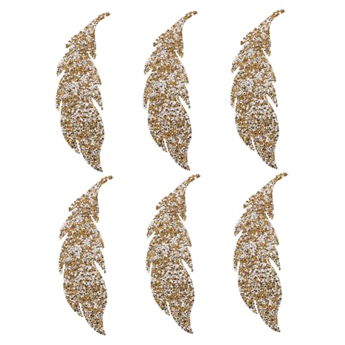 WEKAMOS 6 Stück Teiliges Leaf Rhinestone Hotfix Patch Strassbesetzte Bügelflicken für Kleidungreparatur Dekorative Glänzende Applikationen für DIY Hosen Taschen Rucksäcke Hüte Vielseitig von WEKAMOS