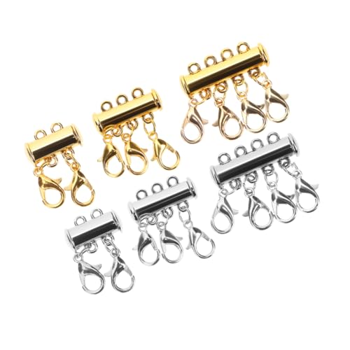 WEKAMOS 6 Stück Teiliges Magnetisches Mehrlagenschmuck Verschluss Praktische DIY Ketten und Armbandverbinder Vielseitige Einfache Anwendung Geeignet für Dünne Schmuckstücke in Gold und von WEKAMOS