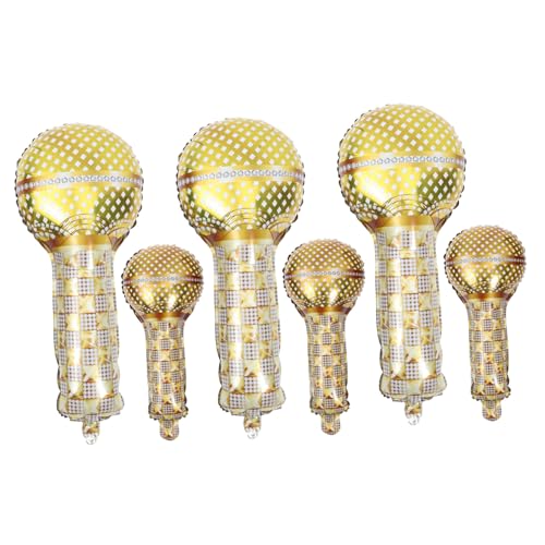 WEKAMOS 6 Stück Teiliges Mikrofon Folienballon Gold Metallic Hochwertige Geburtstagsdeko Auffällige Party Luftballons für Kindergeburtstag Hochzeit und Feierlichkeiten WEKAMOS 6 Stück Teiliges Mikrofon Folienballon Gold Metallic Hochwertige Geburtstagsdeko Auffällige Party Luftballons für Kindergeburtstag Hochzeit und Feierlichkeiten von WEKAMOS
