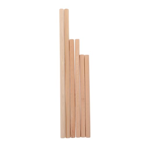 WEKAMOS 6 Stück Teiliges Runde Buchenholz Stäbe für Wandteppich DIY Langlebige Glatte Holzstäbe zum Basteln Leicht und Robust für Anfänger und Strickenthusiasten von WEKAMOS