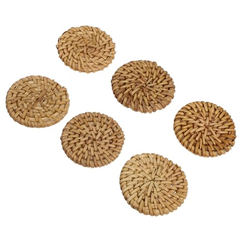 WEKAMOS 6 Stück Teiliges Runde Rattan ohrring anhänger Handgefertigte Geflochtene Charms DIY Schmuckzubehör für Damen Kreative Bastelideen und Boho accessoire von WEKAMOS
