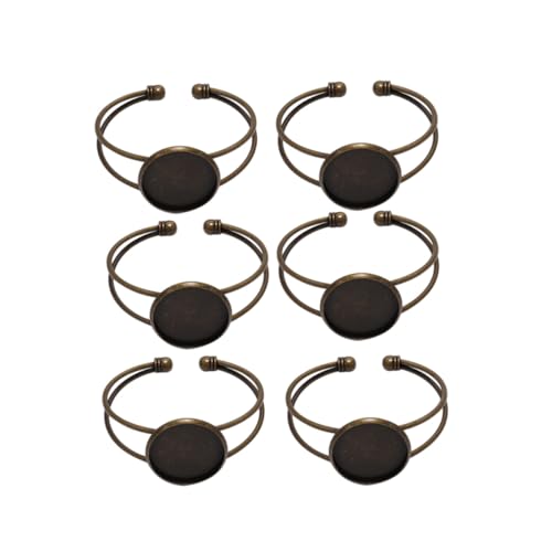 WEKAMOS 6 Stück Teiliges Rundes Kupfer Armband Y Form Verstellbar DIY Armreifen für Schmuckherstellung in Antikem Bronze Finish Langlebig und Rostfrei von WEKAMOS