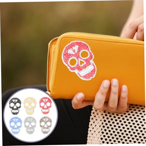 WEKAMOS 6 Stück Teiliges Skull Bügelflicken zum Aufbügeln und Annähen Mehrfarbige Kleidungspatches mit Hot Melt Kleber Applikationen für Jeans Rucksäcke und DIY Textildekoration WEKAMOS 6 Stück Teiliges Skull Bügelflicken zum Aufbügeln und Annähen Mehrfarbige Kleidungspatches mit Hot Melt Kleber Applikationen für Jeans Rucksäcke und DIY Textildekoration von WEKAMOS