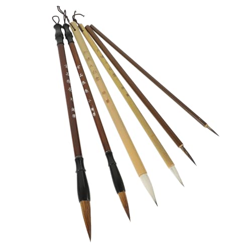 WEKAMOS 6 Stück Teiliges Traditionelles Kalligraphie Pinselset für Anfänger Vielseitige Chinesische Tusche Pinsel für Malerei Schreiben und Kunst Präzise Steuerung für Japanische Kunst von WEKAMOS
