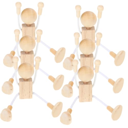 WEKAMOS 6 Stück Teiliges Unvollendeter Holzfiguren für Natürliche DIY Holzdolls zum Bemalen Kreative Kleine Holzspielzeuge Kreativität und Handwerklichen Fähigkeiten WEKAMOS 6 Stück Teiliges Unvollendeter Holzfiguren für Natürliche DIY Holzdolls zum Bemalen Kreative Kleine Holzspielzeuge Kreativität und Handwerklichen Fähigkeiten von WEKAMOS