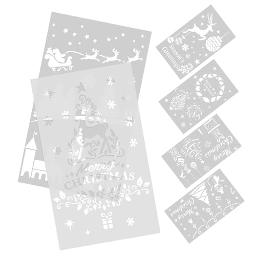 WEKAMOS 6 Stück Teiliges Weihnachten Malschablonen Wiederverwendbar Großes Muster Pet Schablonen für Wandmalerei DIY Dekoration Handgemalt Fenster Kunst WEKAMOS 6 Stück Teiliges Weihnachten Malschablonen Wiederverwendbar Großes Muster Pet Schablonen für Wandmalerei DIY Dekoration Handgemalt Fenster Kunst von WEKAMOS