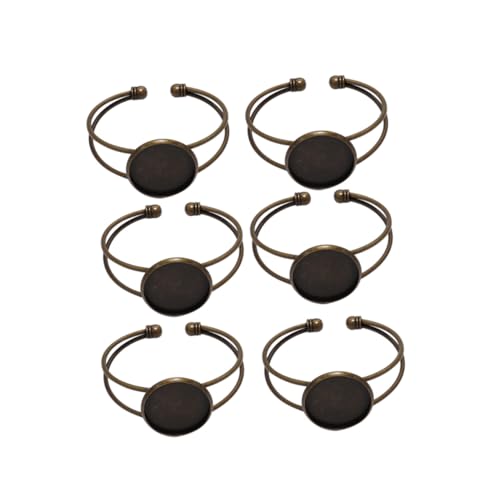 WEKAMOS 6 Stück Verstellbare Y Form Kupfer Armreif Rohlinge Runde Lünette für DIY Schmuckherstellung in Antikem Bronze WEKAMOS 6 Stück Verstellbare Y Form Kupfer Armreif Rohlinge Runde Lünette für DIY Schmuckherstellung in Antikem Bronze von WEKAMOS