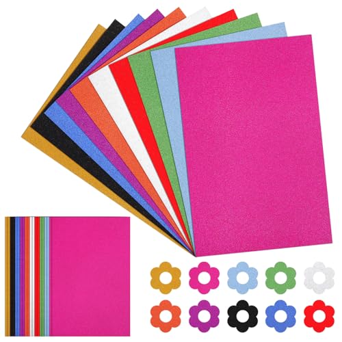 WEKAMOS 60 Blatt Glitzer Karton Buntes Bastelpapier für Scrapbooking Dekoration und Kreative Bastelprojekte M² Reißfest Kinderfreundlich und Langlebig WEKAMOS 60 Blatt Glitzer Karton Buntes Bastelpapier für Scrapbooking Dekoration und Kreative Bastelprojekte M² Reißfest Kinderfreundlich und Langlebig von WEKAMOS